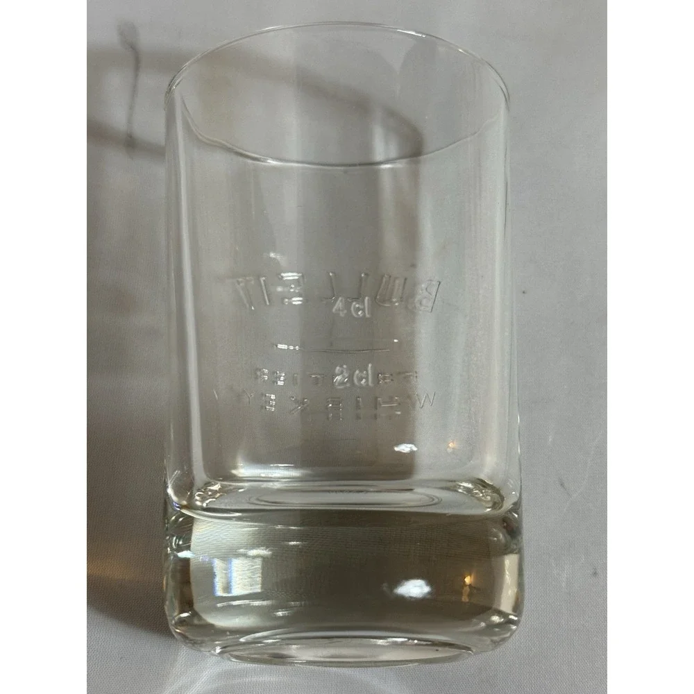 Bulleit Bourbon Frontier Oval Whiskey Glass, Embossed Made In Italy Man cave